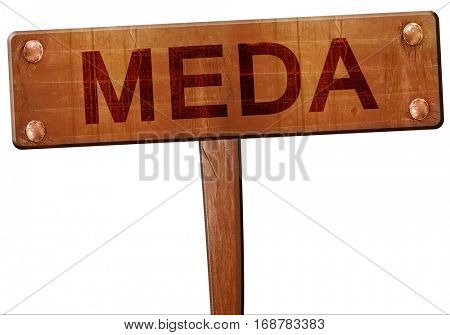Meda road sign, 3D rendering