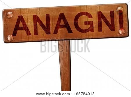 Anagni road sign, 3D rendering