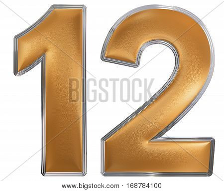Numeral 12, Twelve, Isolated On White Background, 3D Render