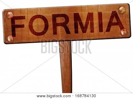 Formia road sign, 3D rendering