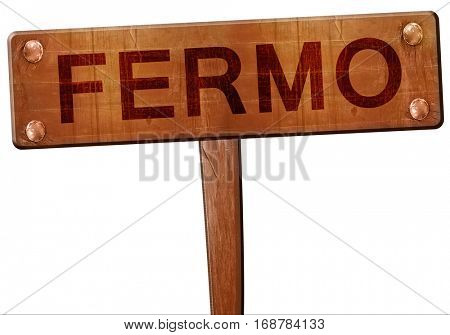 Fermo road sign, 3D rendering
