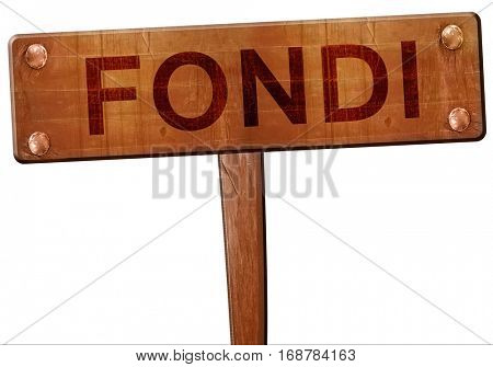 Fondi road sign, 3D rendering