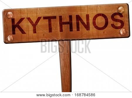 Kythnos road sign, 3D rendering