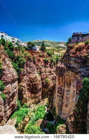 Ronda, Spain, a landscape with the Tajo Gorge.