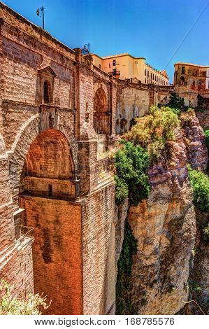 Ronda, Spain, a landscape with the Tajo Gorge.