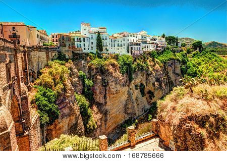 Ronda, Spain, a landscape with the Tajo Gorge.