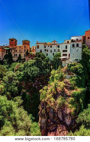 Ronda, Spain, a landscape with the Tajo Gorge.