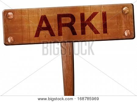 Arki road sign, 3D rendering