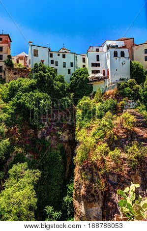 Ronda, Spain, a landscape with the Tajo Gorge.