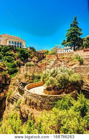 Ronda, Spain, a landscape with the Tajo Gorge.