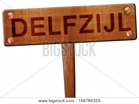 Delfzijl road sign, 3D rendering