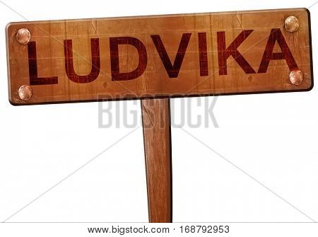 Ludvika road sign, 3D rendering