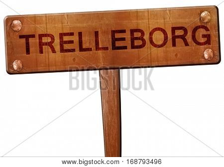 Trelleborg road sign, 3D rendering