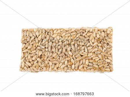 Single piece of a gozinaki confection sweets isolated over the white background