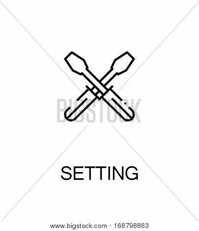 Setting icon. Single high quality outline symbol for web design or mobile app. Thin line sign for design logo. Black outline pictogram on white background
