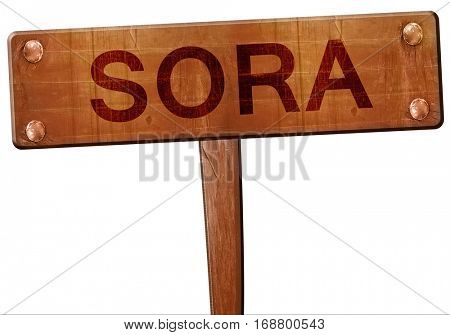 Sora road sign, 3D rendering