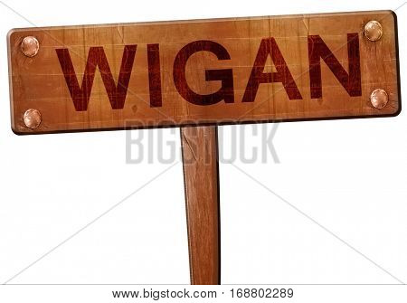 Wigan road sign, 3D rendering