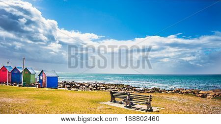 Colorful beach houses in St.James South Africa