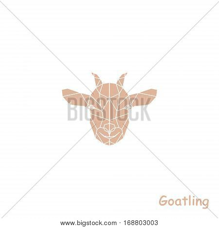 Geometric head of goatling. Polygonal Vector illustration.