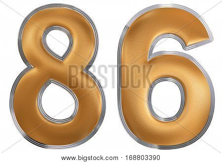 Numeral 86, Eighty Six, Isolated On White Background, 3D Render
