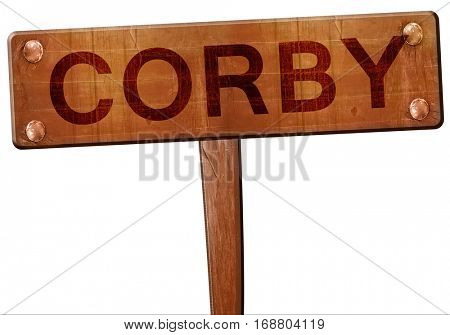 Corby road sign, 3D rendering