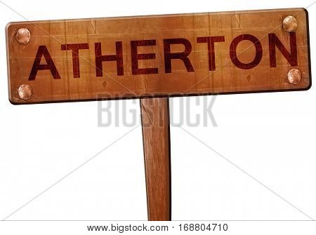 Atherton road sign, 3D rendering