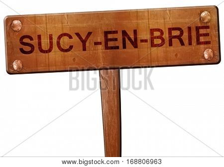 sucy-en-brie road sign, 3D rendering