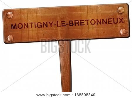 montigny-le-bretonneux road sign, 3D rendering