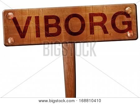 Viborg road sign, 3D rendering