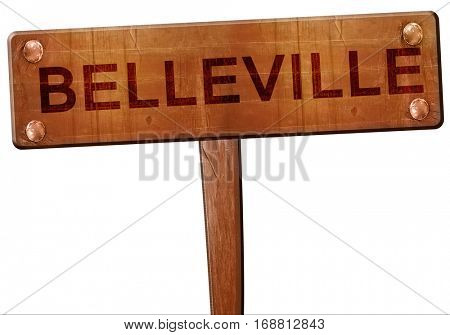 Belleville road sign, 3D rendering