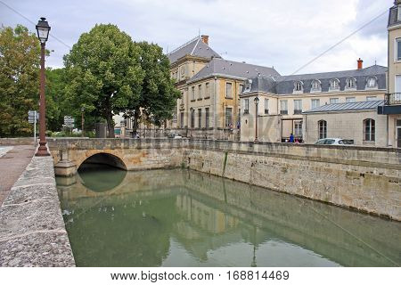 Canal in the town of Chaumont in France