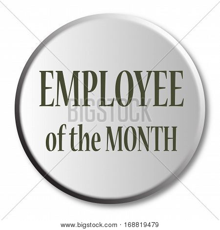 Employee of the month button over a white background