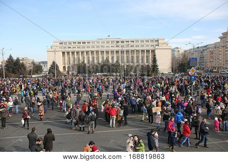 Children And Parents Protest By Drawing And Playing