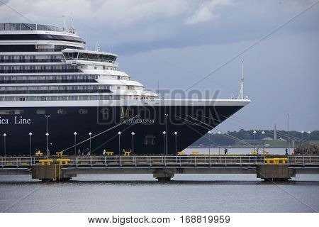 Tallinn, Estonia- July 10: Zuiderdam Cruise Ship In Port Of Tallinn, Estonia.  July 10, 2016.