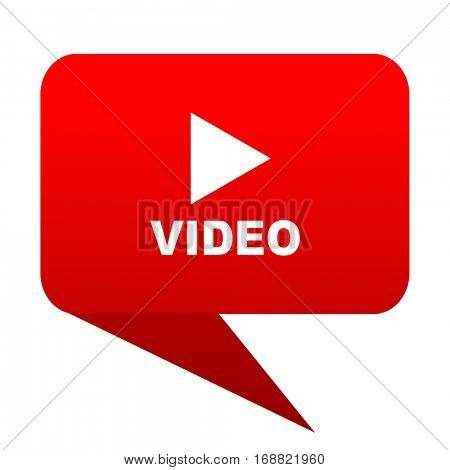 video bubble red icon