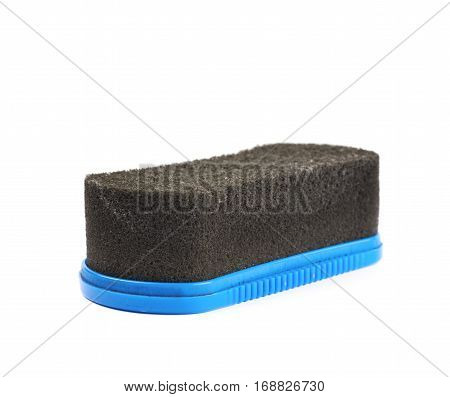 Black shoe polish sponge isolated over the white background