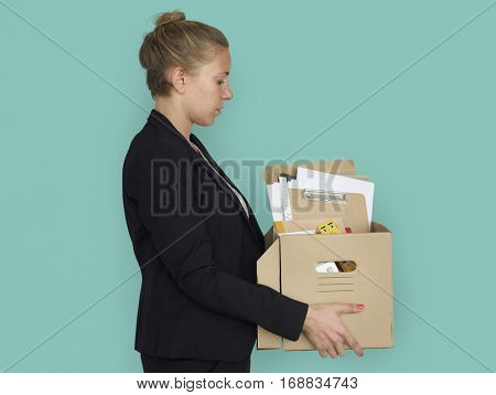 Caucasian Business Woman Retrenchment