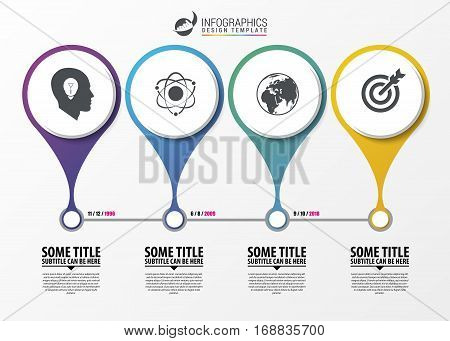Timeline infographics template. Business concept. Vector illustration