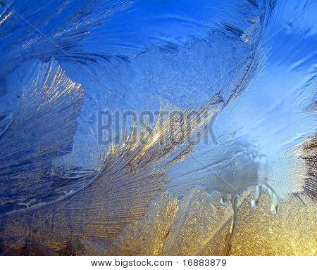 Eis auf Winter Glasfenster