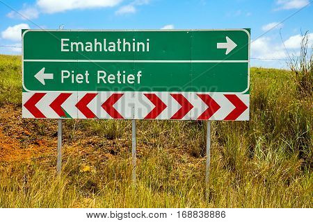 According to Emahlathini or Piet Retief ?