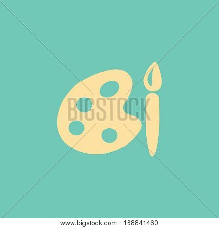 Paint brush with palette icon. Vector illustration