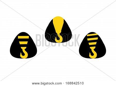 Construction crane hook. Vector illustration.The logo a construction crane icon. Special equipment. Vector illustration. Flat style