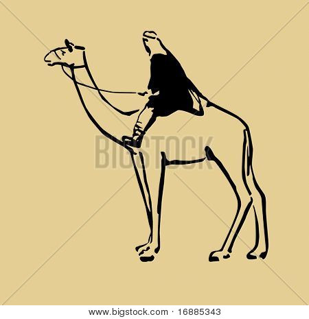  Kontur des Reiters auf Kamel