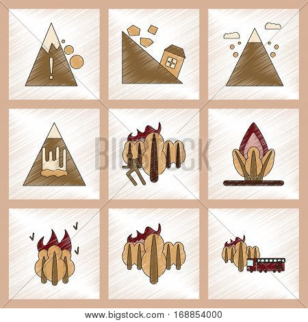 assembly flat shading style icon of danger natural disasters