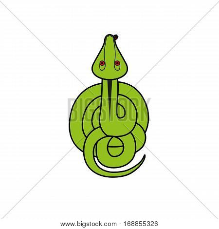 Cartoon illustration vector snake. reptile top view