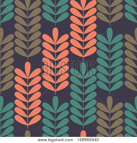Seamless pattern with stylized branches. Colorful background