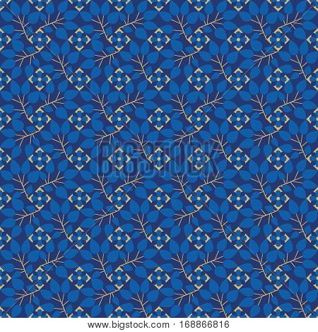 Vector floral elements and octagons. Seamless pattern