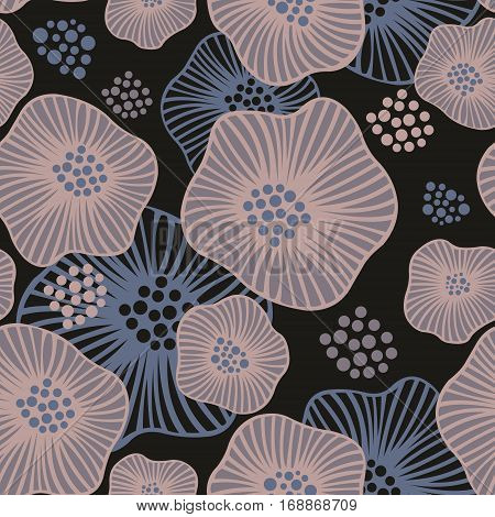 Vector seamless background with flowers for design