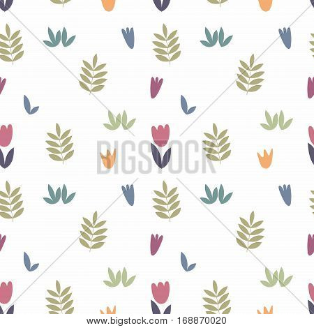 The stylized floral elements for design. Seamless vector pattern
