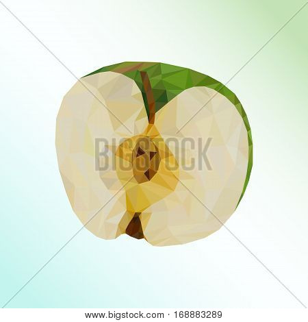 vector abstract illustration. Apple drawn with triangles